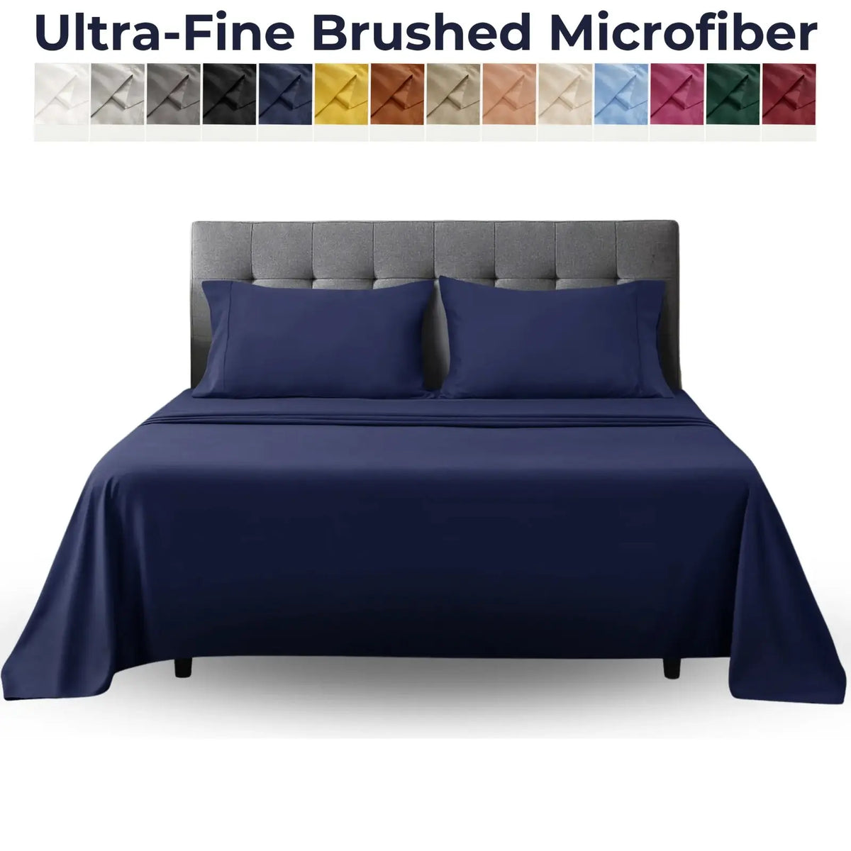 4 Piece Bed Sheets Set With Deep Pocket Fitted, Flat Sheet and Pillowcases Cooling Bedding Set Twin Full Queen King Sizes Soft bedding and soft
