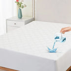 Waterproof Mattress Protector Stretchable Fitted Quilted Mattress Cover Deep Pocket up to 16in Durable Fitted Bed Cover Size Mattress Pad Covers soft and fluffy