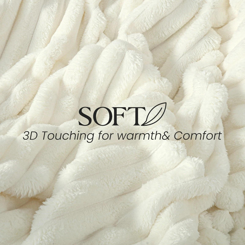 GentleSoft Cozy Blanket-Patio Furniture Decor | Classic Stripe Pattern | Ideal for Bed | Couch | Travel | Camping | All Seasons | Home Bedroom Decor