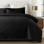 Lightweight Quilted Bedspread Set - 3-Piece Oversized Bedding with 2 Matching Pillow Shams, Cooling, Breathable, Wrinkle-Resistant, Durable, All Sizes, Ideal for Bedding Decor & Gifting