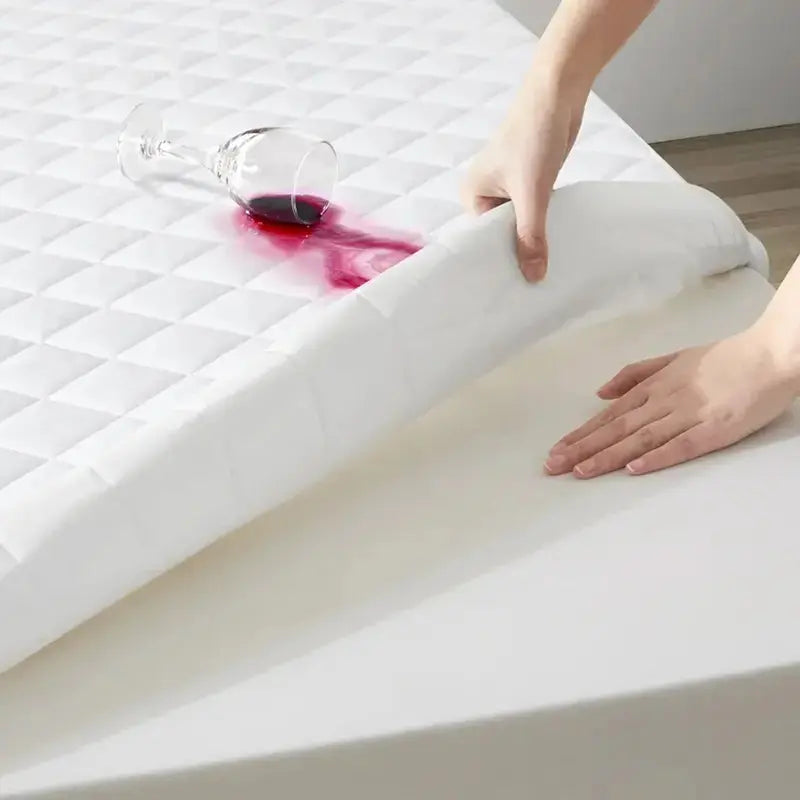 Quilted Polyester Mattress Protector - Waterproof, Embossed, Wrinkle-Resistant, Flat Weave, Breathable, Washable, Fluffable, Stretchable Anchor Bands, 16" Deep Cover, Durable Fit for Cal King, Twin XL & All Sizes, Bed Shield