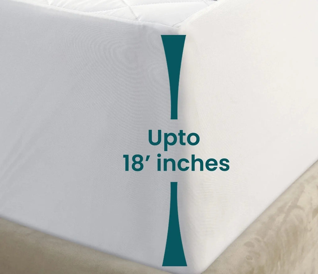 Waterproof Mattress Protector Stretchable Fitted Quilted Mattress Cover Deep Pocket up to 16in Durable Fitted Bed Cover Size Mattress Pad Covers soft and fluffy