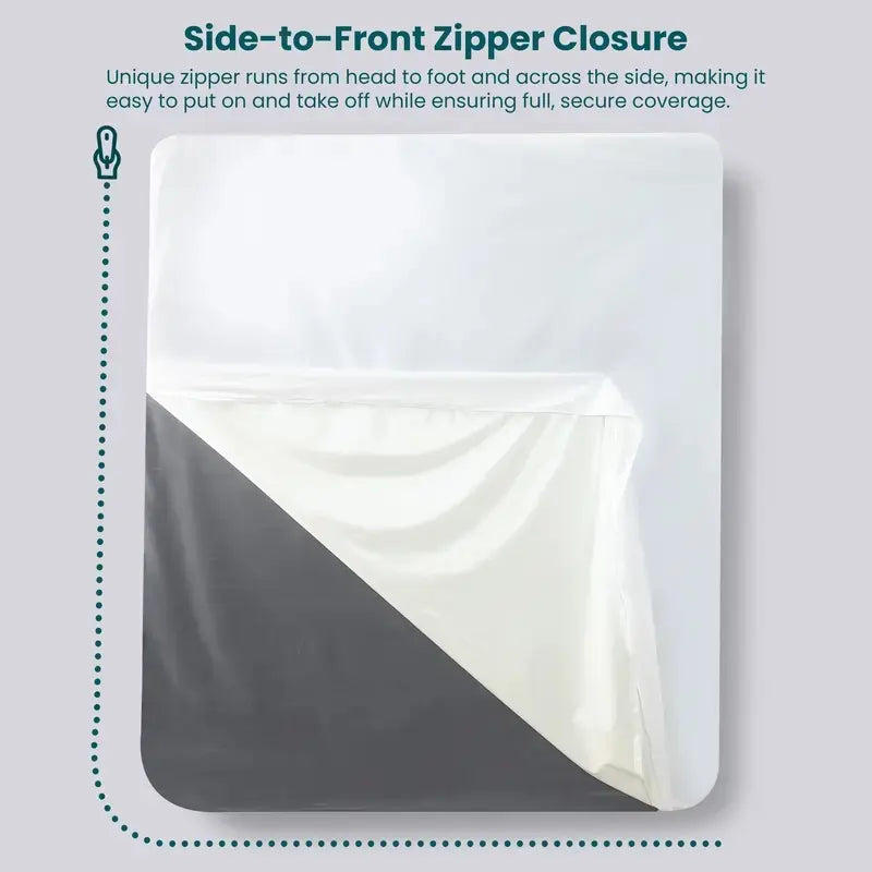 Zippered Mattress Encasement - Soft Mattress Protector with Breathable Fabric, Spillblock TPU, Full Coverage for Cooling Sleep