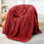 GentleSoft Cozy Blanket-Patio Furniture Decor | Classic Stripe Pattern | Ideal for Bed | Couch | Travel | Camping | All Seasons | Home Bedroom Decor