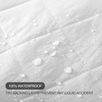 Waterproof Mattress Protector Stretchable Fitted Quilted Mattress Cover Deep Pocket up to 16in Durable Fitted Bed Cover Size Mattress Pad Covers soft and fluffy