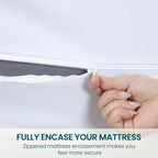 Zippered Mattress Encasement - Waterproof Mattress Protector Queen Size Bed - Mattress Pad Cover Encasement Twin Full King