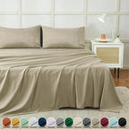 4 Piece Bed Sheets Set With Deep Pocket Fitted, Flat Sheet and Pillowcases Cooling Bedding Set Twin Full Queen King Sizes Soft bedding and soft