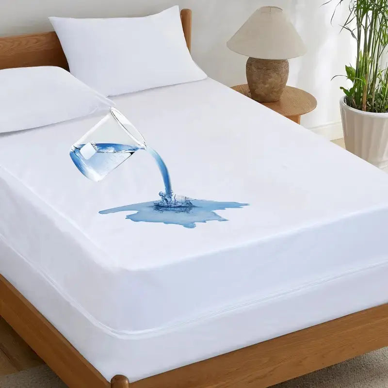 Zippered Mattress Encasement - Soft Mattress Protector with Breathable Fabric, Spillblock TPU, Full Coverage for Cooling Sleep