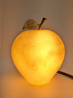 Natural Onyx Apple Lamp • Handmade Stone Desk Decor • Onyx Ornament • Teacher or Office Gift | FREE SHIPPING