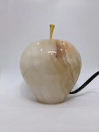 Natural Onyx Apple Lamp • Handmade Stone Desk Decor • Onyx Ornament • Teacher or Office Gift | FREE SHIPPING