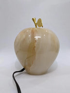 Natural Onyx Apple Lamp • Handmade Stone Desk Decor • Onyx Ornament • Teacher or Office Gift | FREE SHIPPING