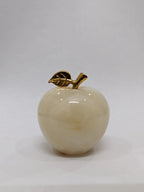 Natural White Onyx Apple • Paperweight • Handmade Stone Desk Decor • Onyx Ornament