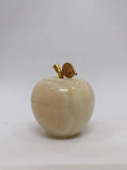 Natural White Onyx Apple • Paperweight • Handmade Stone Desk Decor • Onyx Ornament