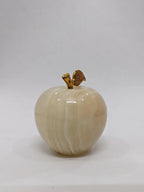 Natural White Onyx Apple • Paperweight • Handmade Stone Desk Decor • Onyx Ornament