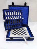 Handmade Onyx Marble Chess Set | Velvet Storage Case