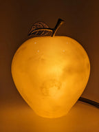 Natural Onyx Apple Lamp • Handmade Stone Desk Decor • Onyx Ornament • Teacher or Office Gift | FREE SHIPPING