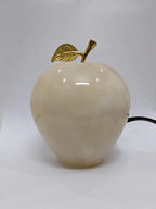 Natural Onyx Apple Lamp • Handmade Stone Desk Decor • Onyx Ornament • Teacher or Office Gift | FREE SHIPPING