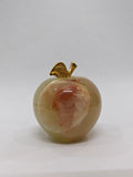 Natural Onyx Apple • Paperweight • Handmade Stone Desk Decor • Greenish Onyx Ornament