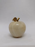 Natural White Onyx Apple • Paperweight • Handmade Stone Desk Decor • Onyx Ornament